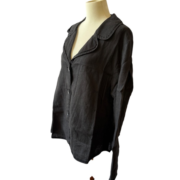 J JILL LINEN BLAZER JACKET TOPPER CAPSULE WARDROBE BREATHABLE NATURAL FIBER LG - Picture 4 of 13